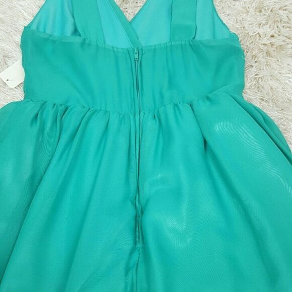 KLAXONS Women's Mini Dress Size Small Green Embellished - Picture 5 of 7